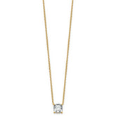 14k 3 carat Certified Lab Grown Diamond VS+ F+ Cushion Complete 18 inch Four Prong Pendant Necklace